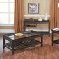 Glass Top Modern Coffee Table w/Grid Support Shelf