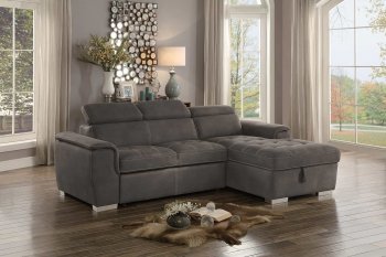 Ferriday Sectional Sofa 8228TP in Taupe Fabric by Homelegance [HESS-8228TP Ferriday]