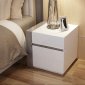 Cristallino Nightstand Set of 2 High Gloss White by Casabianca