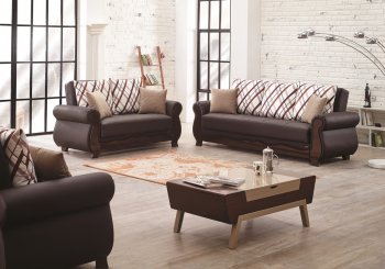 Scranton Sofa Bed in Brown PU-Bonded Leather by Empire w/Options [MYSB-Scranton]