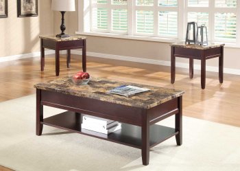 Orton 3447 Coffee Table 3Pc Set in Cherry by Homelegance [HECT-3447 Orton]