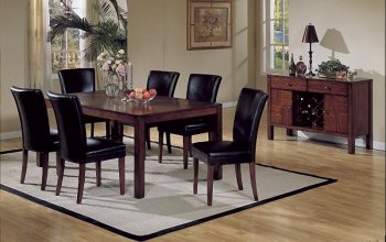 Cherry Finish Contemporary Dining Table w/Options [HEDS-721]