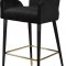 Luxe Counter Stool 792 Set of 2 Black Velvet Fabric by Meridian