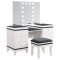 Talei Vanity Set 930244 in White & Black by Coaster w/Stool