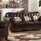 Mabel Traditional Sofa in Brown Bonded Leather w/Optional Items