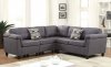 Cleavon Sectional Sofa 51550 in Gray Linen Fabric by Acme