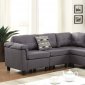 Cleavon Sectional Sofa 51550 in Gray Linen Fabric by Acme