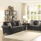 Alessia 2Pc Sofa & Loveseat Set 52828 in Dark Grey Chenille-Acme