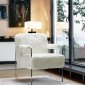 Ella Accent Chair 528 in White Faux Fur by Meridian