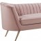 Margo Sofa 622 in Pink Velvet Fabric by Meridian w/Options