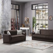 Alfa Jennifer Brown Sofa Bed & Loveseat Set by Istikbal