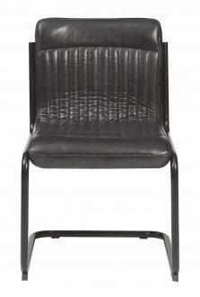 Chambler 122192 Set 4 of Dining Chairs in Black Leatherette