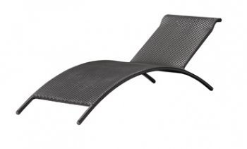 Black Modern Outdoor Chaise Lounger w/Aluminum Tube Frame [ZOUT-Biarritz-701120]