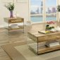 Raya CM4451A Coffee Table & 2 End Table 3Pc Set in Natural