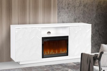 Arianna Electric Fireplace Media Console in White [SFMAFP-Arianna White]