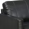 Clancy Sofa & Loveseat Set in Black Leather