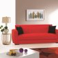 Dolce Sofa Bed in Red Microfiber by Rain w/Optional Items