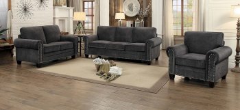 Cornelia Sofa 2Pc Set 8216DG in Dark Grey Fabric - Homelegance [HES-8216DG Cornelia]