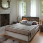 Elysee Upholstered Bed in Taupe Tortora Zoe Fabric by Rossetto