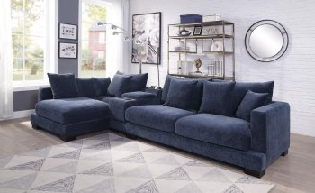 Elika Sectional Sofa 55205 in Blue Fabric by Acme [AMSS-55205 Elika]