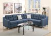 F6889 Sectional Sofa in Navy Fabric by Boss