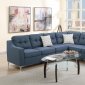 F6889 Sectional Sofa in Navy Fabric by Boss