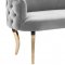 Adina Loveseat TOV-S116 in Grey Velvet Fabric by TOV Furniture