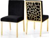 Opal Dining Chair 737 Set of 2 Black Velvet Fabric by Meridian