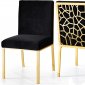 Opal Dining Chair 737 Set of 2 Black Velvet Fabric by Meridian