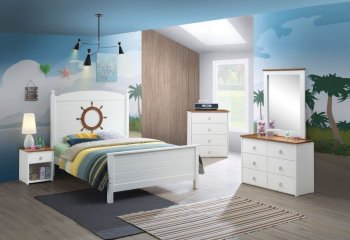 Farah Kids Bedroom 4Pc Set 30830 in White & Oak by Acme [AMKB-30830]