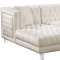 Moda Sectional Sofa 631 in Cream Velvet Fabric by Meridian