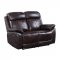 Perfiel Motion Sofa & Loveseat LV00066 Dark Brown Leather - Acme