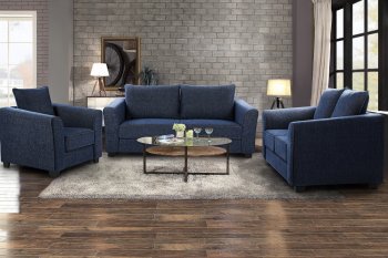 U9196 Sofa & Loveseat Set in Blue Chenille by Global w/Options [GFS-U9196-Blue]