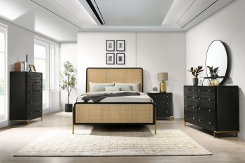 Arini Bedroom 224330 in Black & Natural by Coaster w/Options [CRBS-224330 Arini]