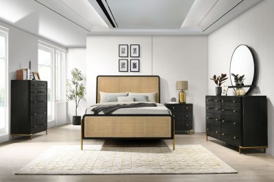 Arini Bedroom 224330 in Black & Natural by Coaster w/Options