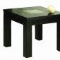 Wenge Finish Modern End Table w/Clear Glass Center