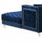 Moda Sectional Sofa 631 in Navy Velvet Fabric by Meridian