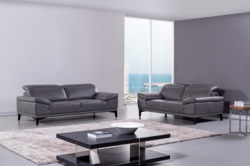 S215 Sofa in Dark Grey Leather by Beverly Hills w/Options [BHS-S215 Dark Gray]