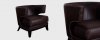 Brown Faux Leather Modern Eclipse Club Chair