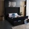 Kiki Upholstered Bed in Black Velvet Fabric by Meridian