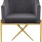 Xavier Dining Chair 763 Set of 2 Grey Velvet Fabric by Meridian