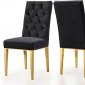 Capri Dining Chair 716 Set of 2 Black Velvet Fabric by Meridian