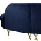 Serpentine Sectional Sofa 671 in Navy Velvet Fabric by Meridian