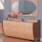 Maple And Cherry Finish Modern Roma Bedroom With Curved Lines