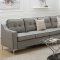 F6888 Sectional Sofa in Light Grey Fabric by Boss