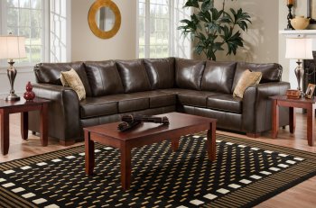 Brown Bentley Bonded Leather Modern Sectional Sofa w/Options [AFSS-7770-Bentley]