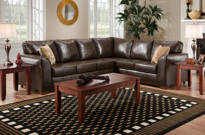 Brown Bentley Bonded Leather Modern Sectional Sofa w/Options