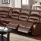 9242 Reclining Sectional Sofa in Brown Bonded Leather w/Options