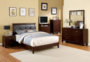 Enrico I CM7068 Bedroom Set in Brown Cherry w/Options [FABS-CM7068 Enrico I]