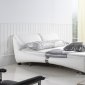 Luxe Bed in White Half Leather by Casabianca